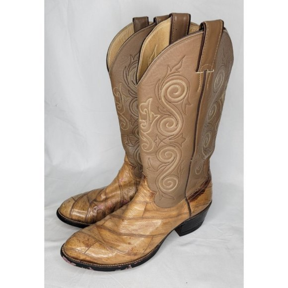 Justin Boots‎ 8 1/2 D Style 9097 Cowboy Boots Exotic As Is